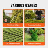 15.7-inch 26CC 2 Cycle Gas Hedge Trimmer, Gas Powered Pole Hedge Trimmer with Dual Sided Dual Action Blade, Adjustable Trimmer Head, Suitable for Trimming Shrubs, Bushes
