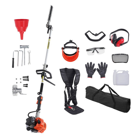 15.7-inch 26CC 2 Cycle Gas Hedge Trimmer, Gas Powered Pole Hedge Trimmer with Dual Sided Dual Action Blade, Adjustable Trimmer Head, Suitable for Trimming Shrubs, Bushes