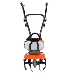 VEVOR Tiller Cultivator Gas Powered, 43CC 2-Stroke Garden Cultivator, Tiller with 4 Steel Adjustable Front Tines for Lawn, Garden and Field Soil Cultivation