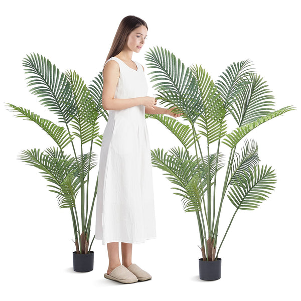 Artificial Palm Tree, 1.5m Tall Faux Plant, Secure PE Material & Anti-Tip Tilt Protection Low-Maintenance Plant, Lifelike Green Fake Tree for Home Office Warehouse Decor Indoor Outdoor
