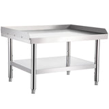 Stainless Steel Equipment Grill Stand, 122 x 76 x 61cm Stainless Table, Grill Stand Table with Adjustable Storage Undershelf, Equipment Stand Grill Table for Hotel, Home, Restaurant Kitchen