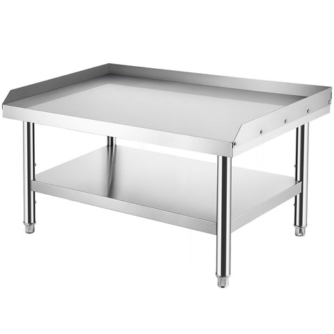 Stainless Steel Equipment Grill Stand, 122 x 76 x 61cm Stainless Table, Grill Stand Table with Adjustable Storage Undershelf, Equipment Stand Grill Table for Hotel, Home, Restaurant Kitchen