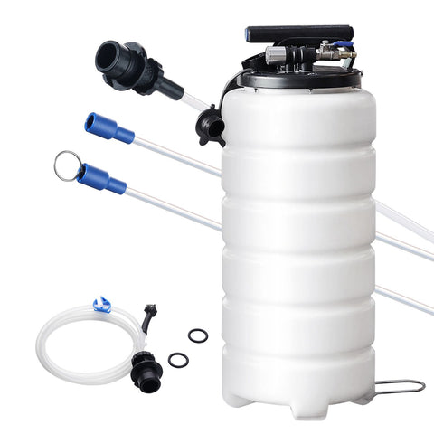 Fluid Extractor, 15 Liters Capacity, Pneumatic/Manual Oil Changer Vacuum Fluid Extractor with Dipstick and Liquid Suction Hose, Oil Extractor Change Pump for Automotive Fluids Vacuum Evacuation