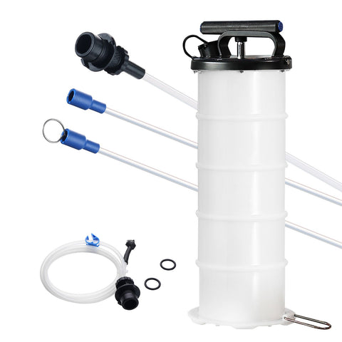 Fluid Extractor, 6.5 Liters Capacity, Manual Hand-Operated Oil Changer Vacuum Fluid Extractor with Dipstick and Suction Hose, Oil Extractor Change Pump for Automotive Fluids Vacuum Evacuation
