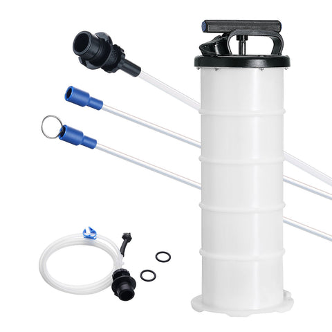 Fluid Extractor, 6.5 Liters Capacity, Manual Hand-Operated Oil Changer Vacuum Fluid Extractor with Dipstick and Suction Hose, Oil Extractor Change Pump for Automotive Fluids Vacuum Evacuation
