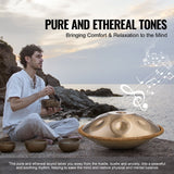 Handpan Drum 22 in 10 Notes D Minor Hand Drum Instrument with Mallet