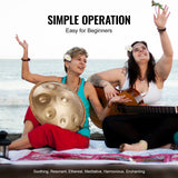 Handpan Drum 22 in 9 Notes D Minor Steel Hand Drum with Mallets for Adult
