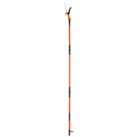 Manual Pole Saw, 2.24 m-8.24 m Extendable Tree Pruner, Sharp Steel Blade and Scissors High Branches Trimming, Branch Trimmer with Lightweight 8 Fiberglass Handles, for Pruning Palms and Shrubs