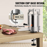 Sausage Stuffer 2.5LBS/1.5L Capacity Homemade Sausage Maker Stainless Steel