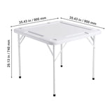 Mahjong Table, 4 Player Folding Domino Table with Wear-Resistant Green Tabletop, Portable Square Card Table with 4 Cup Holders & 4 Chip Trays for Mahjong Poker Puzzles, 90 x90-inch