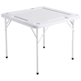 Mahjong Table, 4 Player Folding Domino Table with Wear-Resistant Green Tabletop, Portable Square Card Table with 4 Cup Holders & 4 Chip Trays for Mahjong Poker Puzzles, 90 x90-inch