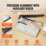 Paper Cutter, Guillotine Trimmer, 457 mm Cut Length, 20 Sheets Capacity, Heavy Duty Guillotine Paper Cutter with Guard Rail/Blade Lock for Cardstock/Cardboard, Paper Trimmer for Home Office
