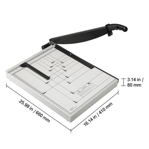 Paper Cutter, Guillotine Trimmer, 457 mm Cut Length, 20 Sheets Capacity, Heavy Duty Guillotine Paper Cutter with Guard Rail/Blade Lock for Cardstock/Cardboard, Paper Trimmer for Home Office