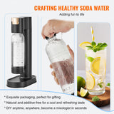 Sparkling Water Maker, Soda Maker Machine for Home Carbonating, Seltzer Water Starter Kit with BPA-free 1L PET Bottle, 2 CO2 Cylinders, Compatible with Mainstream Screw-in 60L CO2 Cylinder