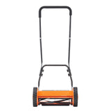 40cm Push Reel Lawn Mower 5-Blade Adjustable Height Grass Catcher 2-Wheel