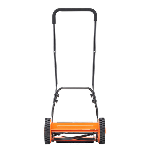 40cm Push Reel Lawn Mower 5-Blade Adjustable Height Grass Catcher 2-Wheel