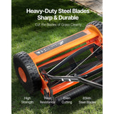 40cm Push Reel Lawn Mower 5-Blade Adjustable Height Grass Catcher 2-Wheel