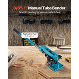 Pipe Tube Bender, 3/8" to 1" Manual Pipe Tube Bender, with 7 Dies, Heavy Duty Tube Bender Tubing of Steel Metal Copper, for Repair Shops, Blue