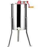 Manual Honey Extractor, 3 Frames Honey Spinner Extractor, Stainless Steel Beekeeping Extraction, Honeycomb Drum Spinner with Lid, Apiary Centrifuge Equipment with Height Adjustable Stand