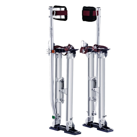 Drywall Stilts, 24''-40'' Adjustable Aluminum Tool Stilts with Protective Knee Pads, Durable and Non-Slip Work Stilts for Sheetrock Painting, Walking, Taping, Silver