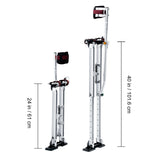 Drywall Stilts, 24''-40'' Adjustable Aluminum Tool Stilts with Protective Knee Pads, Durable and Non-Slip Work Stilts for Sheetrock Painting, Walking, Taping, Silver