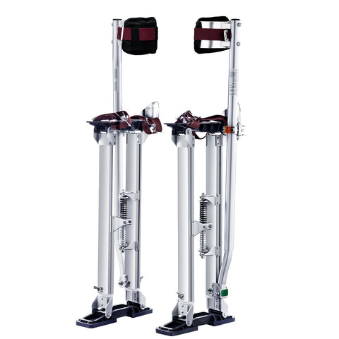 Drywall Stilts, 24''-40'' Adjustable Aluminum Tool Stilts with Protective Knee Pads, Durable and Non-Slip Work Stilts for Sheetrock Painting, Walking, Taping, Silver