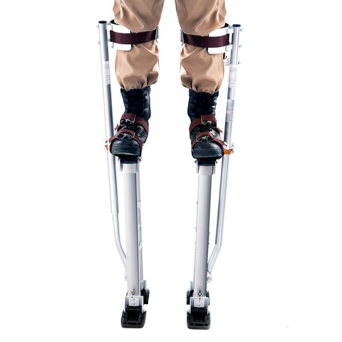 Drywall Stilts, 24''-40'' Adjustable Aluminum Tool Stilts with Protective Knee Pads, Durable and Non-Slip Work Stilts for Sheetrock Painting, Walking, Taping, Silver
