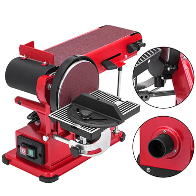 Belt Sander 4" x 36", Disc Combo Sander 6",Electric Adjustable Bench Belt Sander 375W,Grinder Bench Sanding Machine With 4 Rubber Foot Pad