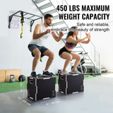 3 in 1 Plyometric Jump Box, 16/14/12 Inch Wooden Plyo Box, Platform & Jumping Agility Box, Anti-Slip Fitness Exercise Step Up Box for Home Gym Training, Conditioning Strength Training, Black
