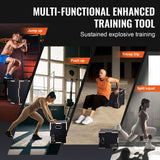 3 in 1 Plyometric Jump Box, 16/14/12 Inch Wooden Plyo Box, Platform & Jumping Agility Box, Anti-Slip Fitness Exercise Step Up Box for Home Gym Training, Conditioning Strength Training, Black