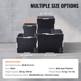 3 in 1 Plyometric Jump Box, 16/14/12 Inch Wooden Plyo Box, Platform & Jumping Agility Box, Anti-Slip Fitness Exercise Step Up Box for Home Gym Training, Conditioning Strength Training, Black