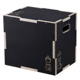 3 in 1 Plyometric Jump Box, 16/14/12 Inch Wooden Plyo Box, Platform & Jumping Agility Box, Anti-Slip Fitness Exercise Step Up Box for Home Gym Training, Conditioning Strength Training, Black