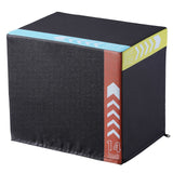 3 in 1 Plyometric Jump Box, 16/14/12 Inch Cotton Plyo Box, Platform & Jumping Agility Box, Anti-Slip Fitness Exercise Step Up Box for Home Gym Training, Conditioning Strength Training, Black