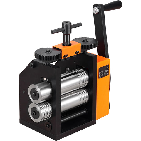 Rolling Mill, 2.95"/75 mm Jewelry Rolling Mill Machine, 1: 2 Gear Ratio, 3-in-1 Multi-function Rolling Mill, 0.03-6.5mm Press Thickness for Metal Jewelry Making Sheet Square Wire Semicircle