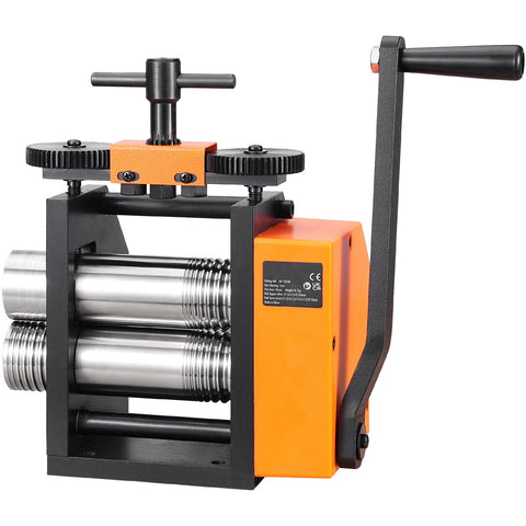 Rolling Mill, 2.95"/75 mm Jewelry Rolling Mill Machine, 1: 2 Gear Ratio, 3-in-1 Multi-function Rolling Mill, 0.03-6.5mm Press Thickness for Metal Jewelry Making Sheet Square Wire Semicircle