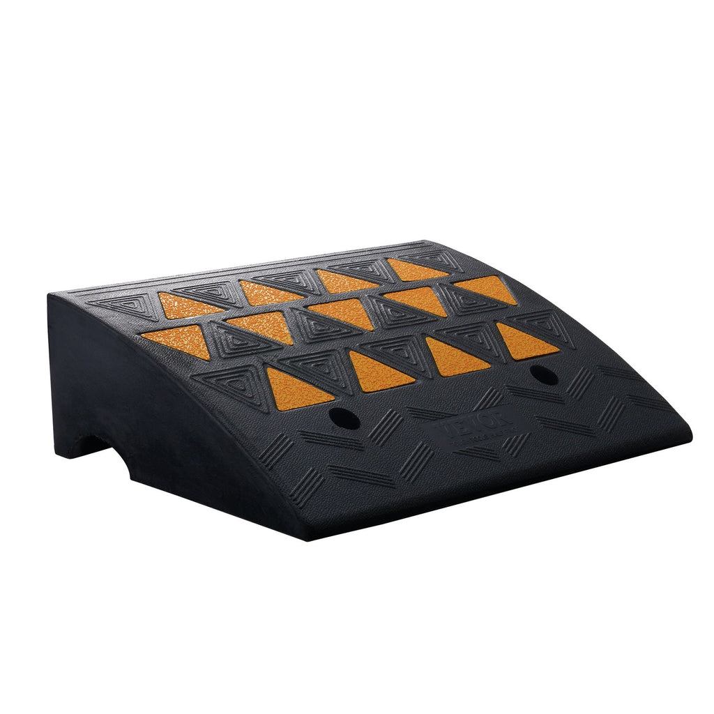 Rubber Curb Ramp 15.2 cm Rise Height Sidewalk Curb Ramp, 37 cm Width 49.1 cm Length Driveway Ramp for Curb, 15T Heavy Duty Rubber Ramp for Forklifts, Trucks, Buses, Cars, Wheelchairs, Bikes
