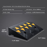 Rubber Curb Ramp 10.8 cm Rise Height Sidewalk Curb Ramp, 30 cm Width 50 cm Length Driveway Ramp for Curb, 15T Heavy Duty Rubber Ramp for Forklifts, Trucks, Buses, Cars, Wheelchairs, Bikes