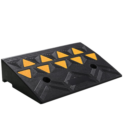 Rubber Curb Ramp 10.8 cm Rise Height Sidewalk Curb Ramp, 30 cm Width 50 cm Length Driveway Ramp for Curb, 15T Heavy Duty Rubber Ramp for Forklifts, Trucks, Buses, Cars, Wheelchairs, Bikes