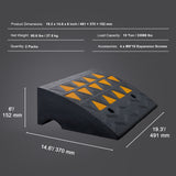 Rubber Curb Ramp 2 Pack, 15.2 cm Rise Height Heavy-Duty 15 tons Load Capacity Threshold Ramps, Driveway Ramps with Stable Grid Structure for Cars, Wheelchairs, Bikes, Motorcycles