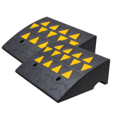 Rubber Curb Ramp 2 Pack, 15.2 cm Rise Height Heavy-Duty 15 tons Load Capacity Threshold Ramps, Driveway Ramps with Stable Grid Structure for Cars, Wheelchairs, Bikes, Motorcycles