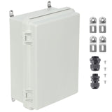 Outdoor Electrical Junction Box, 300 x 200 x 180 mm, ABS Plastic Electrical Enclosure Box with Hinged Cover Stainless Steel Latch, IP67 Dustproof Waterproof for Outdoor Electrical Projects