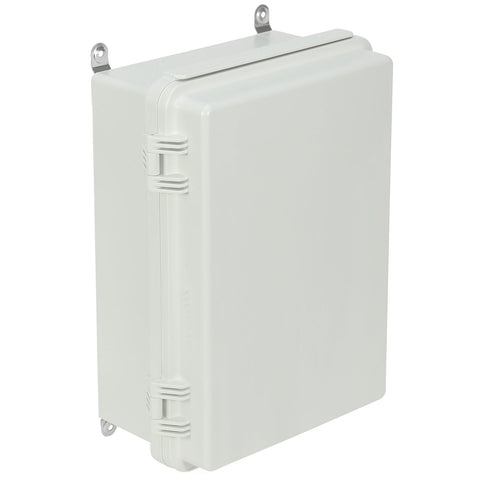 Outdoor Electrical Junction Box, 300 x 200 x 180 mm, ABS Plastic Electrical Enclosure Box with Hinged Cover Stainless Steel Latch, IP67 Dustproof Waterproof for Outdoor Electrical Projects
