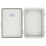 Outdoor Electrical Junction Box, 300 x 200 x 180 mm, ABS Plastic Electrical Enclosure Box with Hinged Cover Stainless Steel Latch, IP67 Dustproof Waterproof for Outdoor Electrical Projects