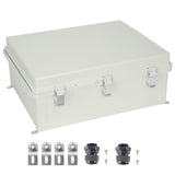 Outdoor Electrical Junction Box, 350 x 250 x 150 mm, ABS Plastic Electrical Enclosure Box with Hinged Cover Stainless Steel Latch, IP67 Dustproof Waterproof for Outdoor Electrical Projects