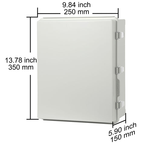 Outdoor Electrical Junction Box, 350 x 250 x 150 mm, ABS Plastic Electrical Enclosure Box with Hinged Cover Stainless Steel Latch, IP67 Dustproof Waterproof for Outdoor Electrical Projects