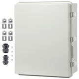 Outdoor Electrical Junction Box, 350 x 250 x 150 mm, ABS Plastic Electrical Enclosure Box with Hinged Cover Stainless Steel Latch, IP67 Dustproof Waterproof for Outdoor Electrical Projects