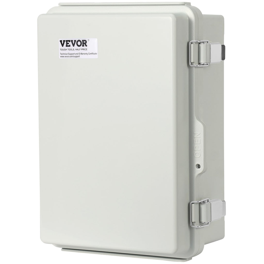Outdoor Electrical Junction Box, 430 x 330 x 180 mm, ABS Plastic Electrical Enclosure Box with Hinged Cover Stainless Steel Latch, IP67 Dustproof Waterproof for Outdoor Electrical Projects, 17 x 13 x 7 inch
