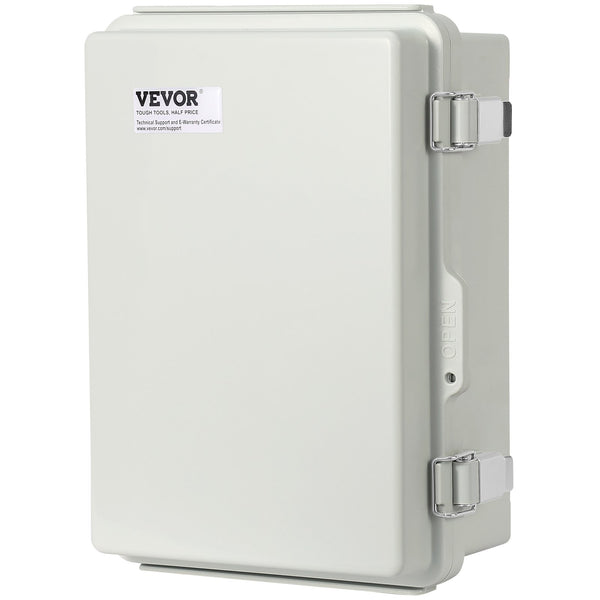Outdoor Electrical Junction Box, 430 x 330 x 180 mm, ABS Plastic Electrical Enclosure Box with Hinged Cover Stainless Steel Latch, IP67 Dustproof Waterproof for Outdoor Electrical Projects, 17 x 13 x 7 inch