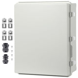 Outdoor Electrical Junction Box, 530 x 430 x 200 mm, ABS Plastic Electrical Enclosure Box with Hinged Cover Stainless Steel Latch, IP67 Dustproof Waterproof for Outdoor Electrical Projects, 21 x 17 x 8 inch