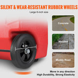 60.57L Fuel Caddy, 7.8 L/min, Portable Gas Storage Tank Container with Hand Pump Rubber Wheels, Fuel Transfer Storage Tank for Gasoline Diesel Machine Oil Car Mowers Tractor Boat Motorcycle